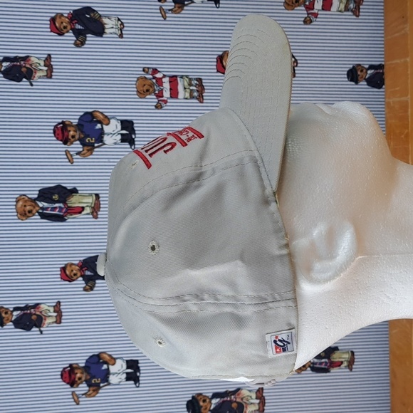 Vintage 90s Mustang Club Judge stitched lettering grey & red snapback hat cap - Picture 4 of 8